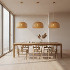 Lustre pastoral créatif de style japonais minimaliste en bambou tressé