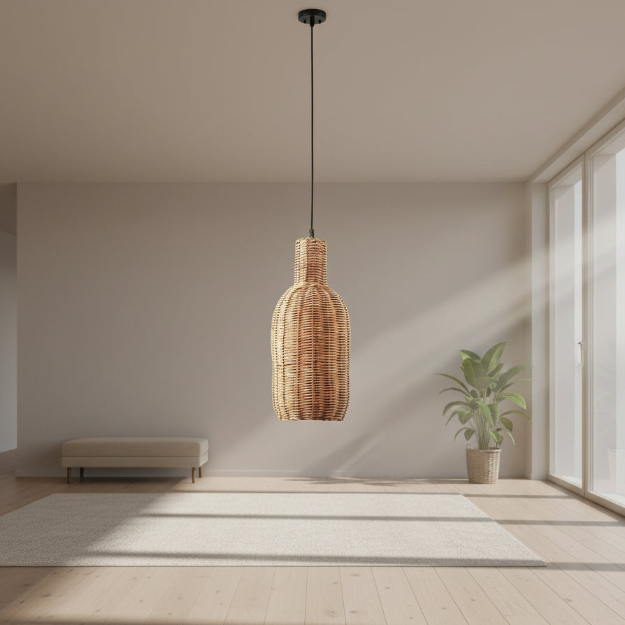 Lustre en rotin nordique de style pastoral