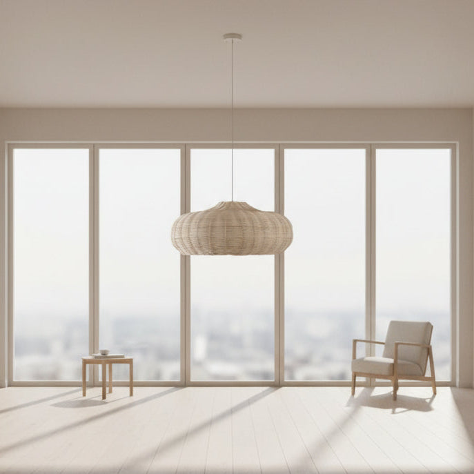 Lustre en rotin nordique de style pastoral