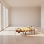 Table basse en bois massif de style nordique, conçue de manière créative pour un salon simple et élégant.