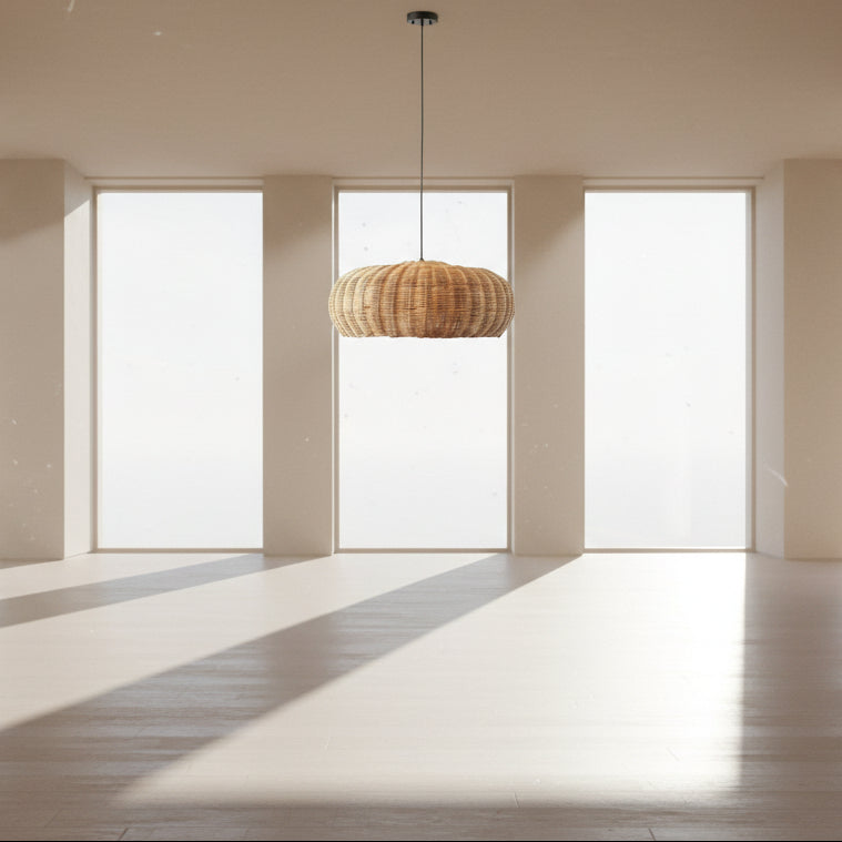 Lustre en rotin nordique de style pastoral