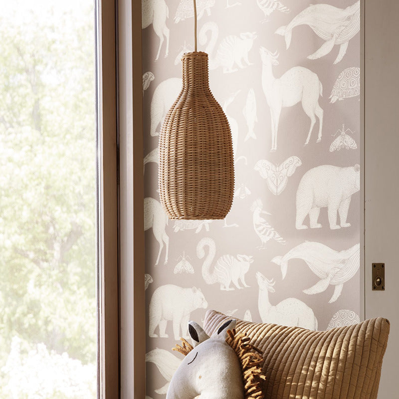 Lustre en rotin nordique de style pastoral