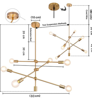 Lustre Moderne en Or - Éclat et Raffinement