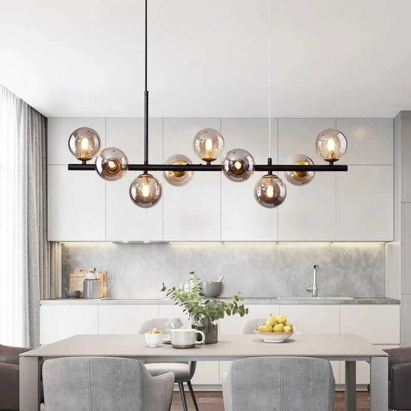 Lustre Contemporain en Or - Élégance Moderne