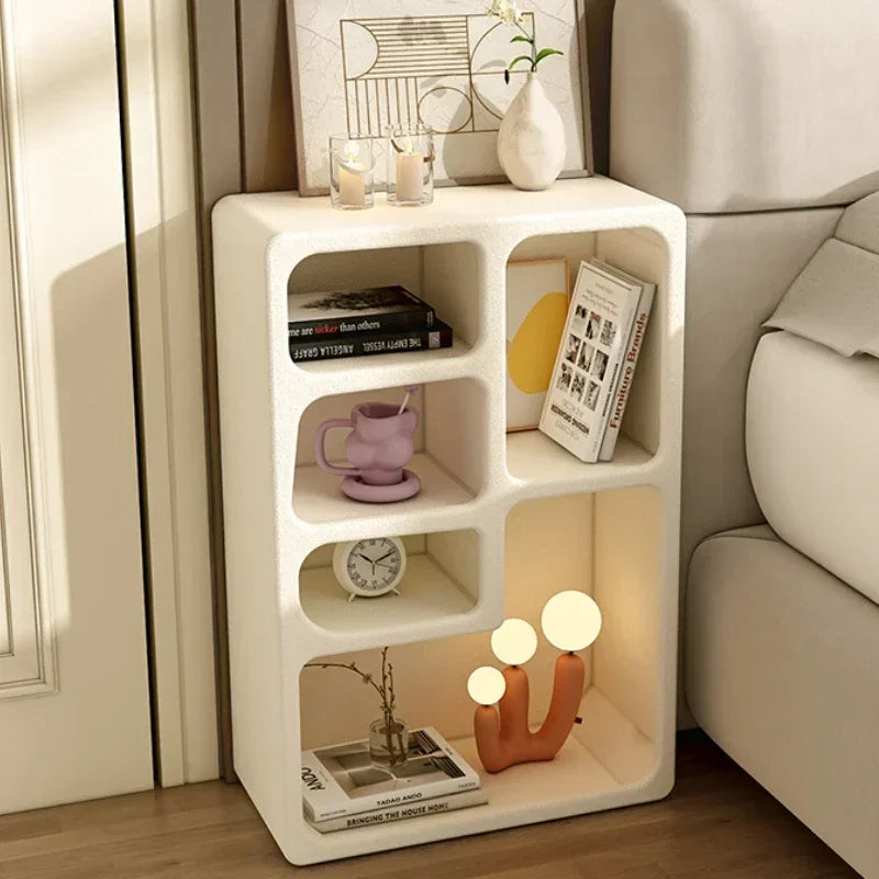 Modern White Wood Bedside Table 