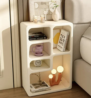 Modern White Wood Bedside Table 