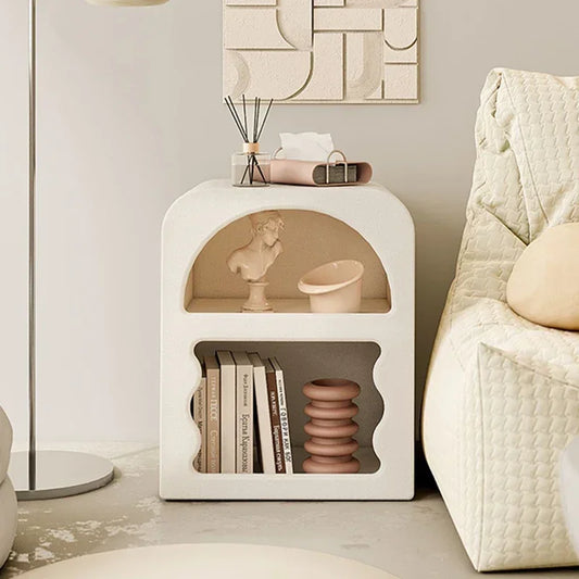 Modern White Wood Bedside Table 