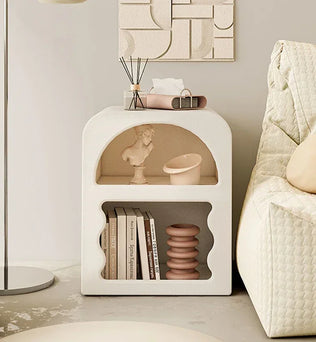 Modern White Wood Bedside Table 