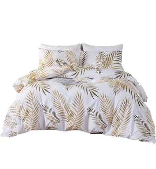 Ensemble de Housse de Couette Moderne à Imprimé Doré - Style Moderne
