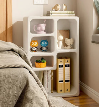 Modern White Wood Bedside Table 