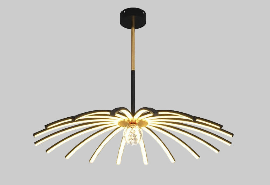 Plafonnier LED en fer forgé pour salle à manger ou chambre.